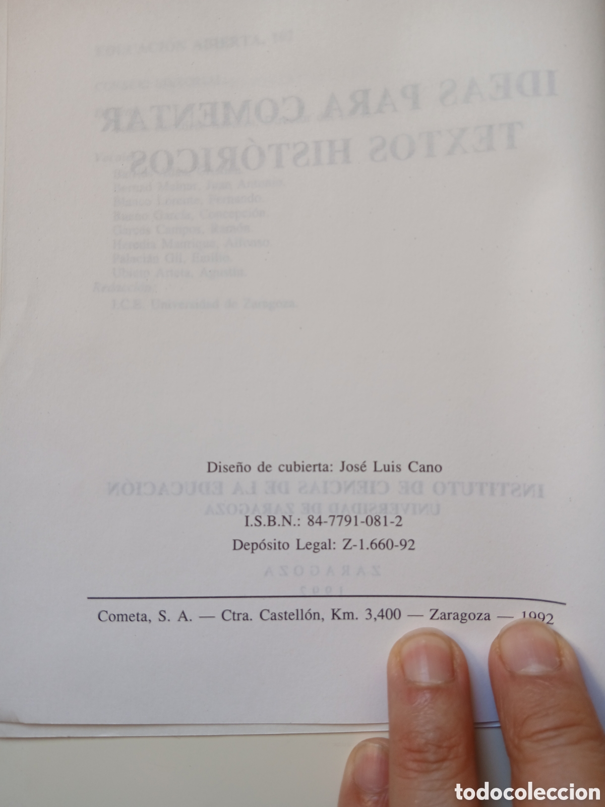 Libros de segunda mano: Libro Ideas para comentar textos hist&oacute;ricos. Agust&iacute;n Ubieto - Foto 3