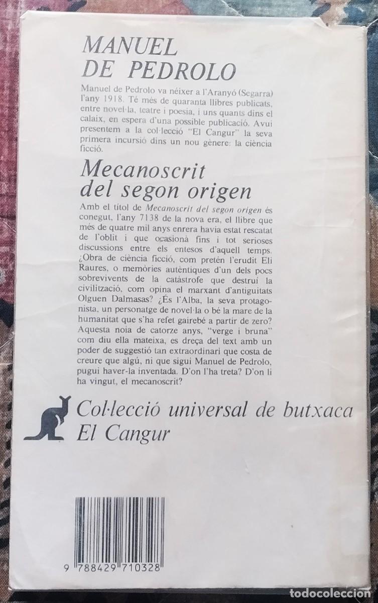 Libros de segunda mano: MECANOSTRIT DEL SEGON ORIGEN. DE MANUEL DE PEDROLO - Foto 2