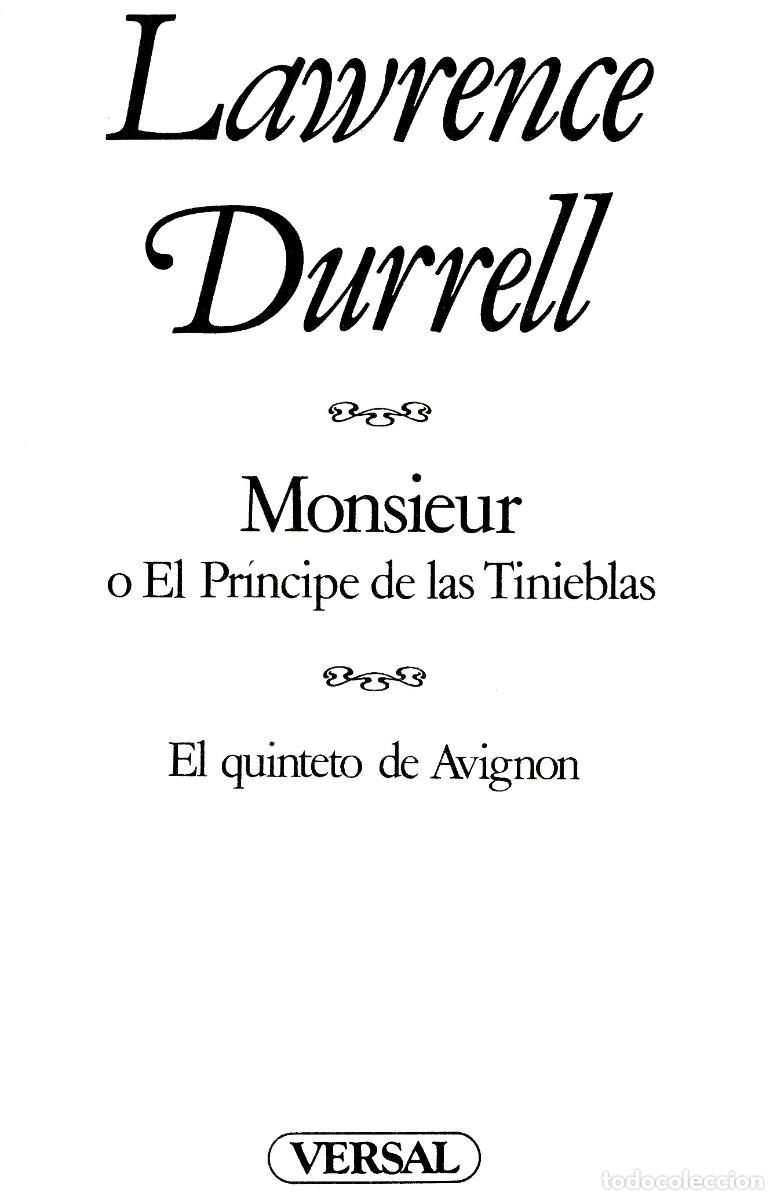 Libros de segunda mano: EL QUINTETO DE AVIGNON. [OBRA COMPLETA]. LAWRENCE DURRELL. EDICIONES VERSAL. - Foto 7