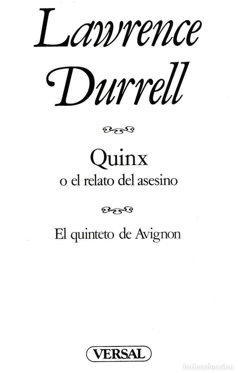 Libros de segunda mano: EL QUINTETO DE AVIGNON. [OBRA COMPLETA]. LAWRENCE DURRELL. EDICIONES VERSAL. - Foto 9