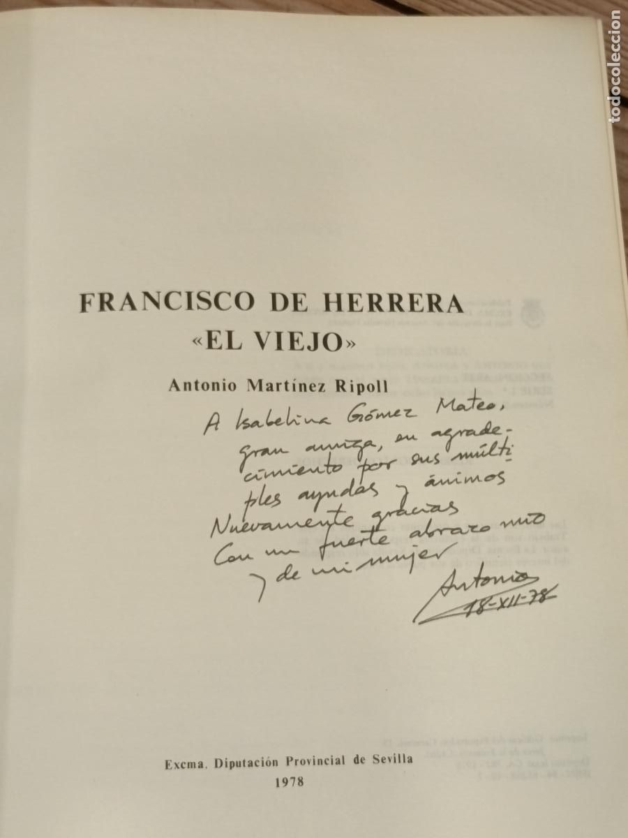 Libros de segunda mano: 1978 - ANTONIO MART&Iacute;NEZ RIPOLL. Francisco de Herrera &ldquo;El Viejo&rdquo; - Foto 2