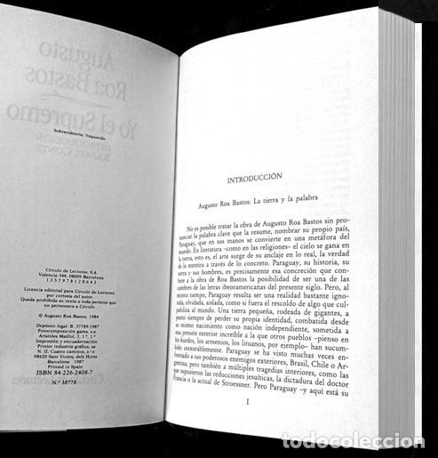 Libros de segunda mano: M3186 - AUGUSTO ROA BASTOS. YO EL SUPREMO. TAPAS DURAS. CIRCULO DE LECTORES. - Foto 2