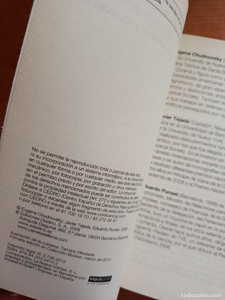 Libros de segunda mano: El templo de la ciencia, Eugene Chudnovsky, Javier Tejada y Eduardo Punset, Booket - Foto 3