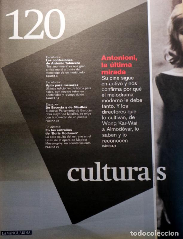 Libros de segunda mano: (Antonioni, Tabucchi, A - Mussorgsky) - CULTURAS N&ordm; 120: Antonioni, la &uacute;ltima mirada - Barcelona 200