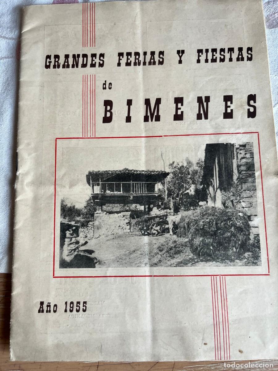 Libros de segunda mano: GRANDES FERIAS Y FIESTAS DE BIMENES. A&Ntilde;O 1955