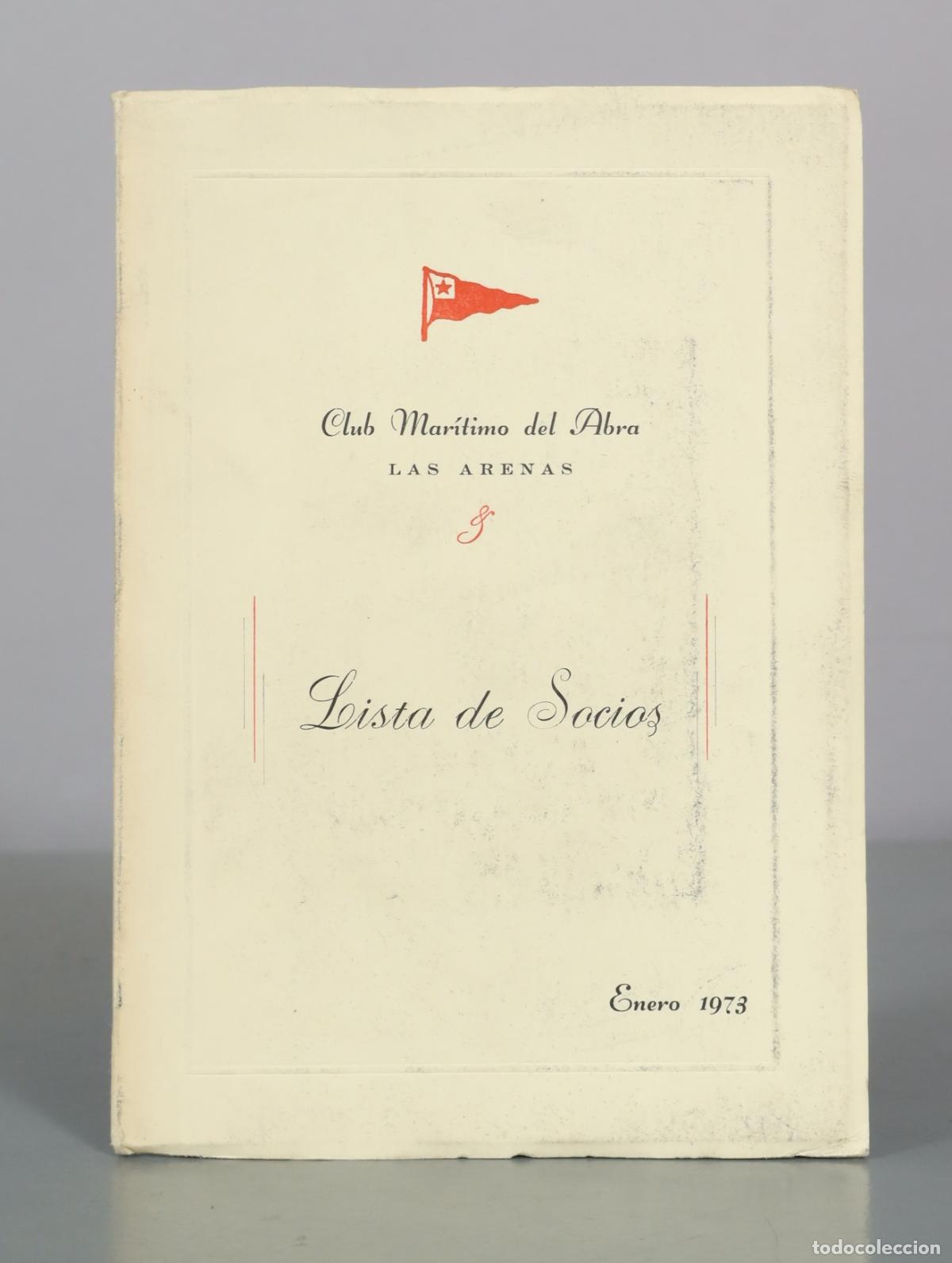 Libros de segunda mano: Club Maritimo del Abra - Las Arenas - Lista de Socios 1973