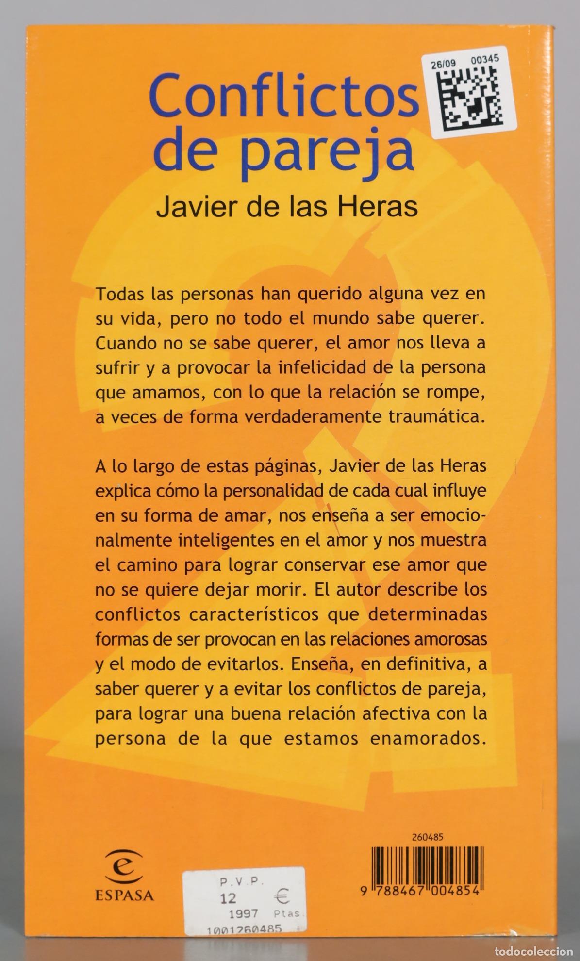 Libros de segunda mano: Conflictos de pareja - Javier de las Heras - Espasa - Foto 2