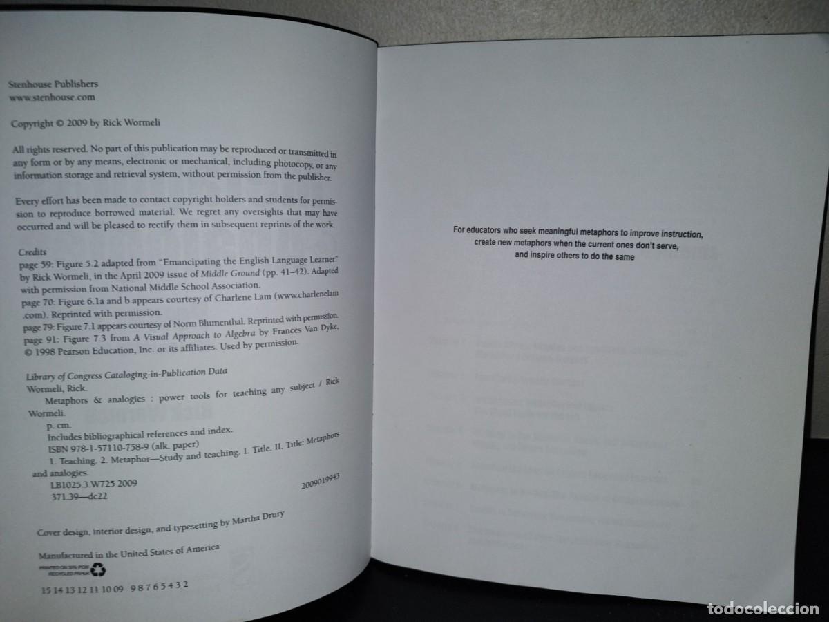 Libros de segunda mano: 220- Metaphors & Analogies. Power Tools For Teaching Any Subject - Rick Wormeli - Foto 5