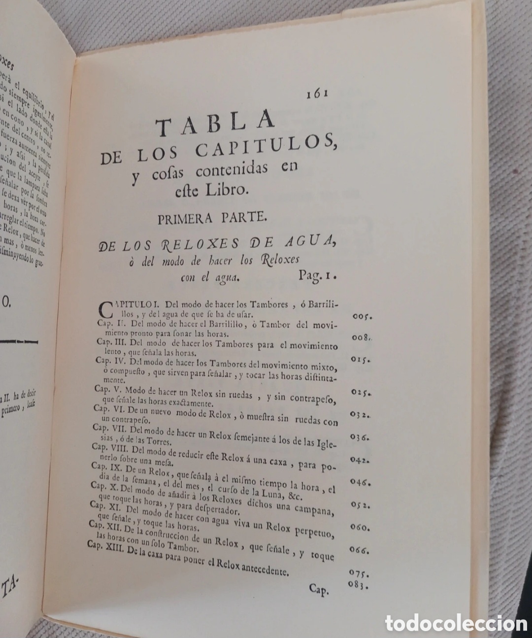 Libros de segunda mano: Tratado de los reloxes elementares. Facsimil - Foto 3