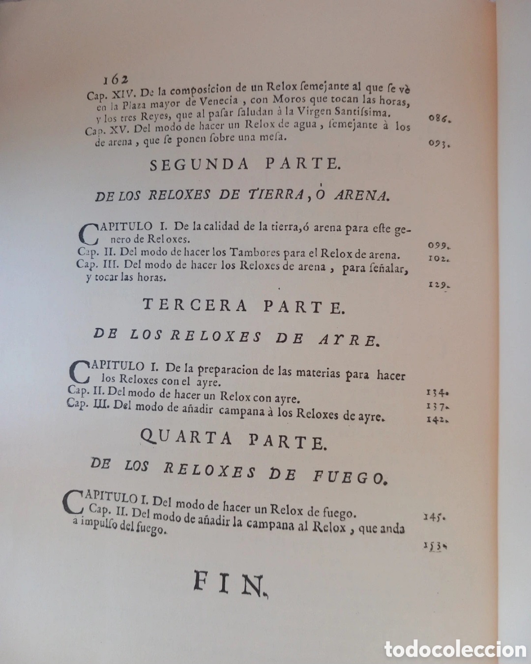 Libros de segunda mano: Tratado de los reloxes elementares. Facsimil - Foto 4