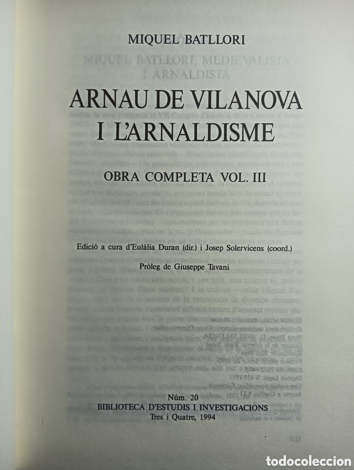 Libros de segunda mano: ARNAU DE VILANOVA I LARNALDISME, MIQUEL BATLLORI - Foto 4