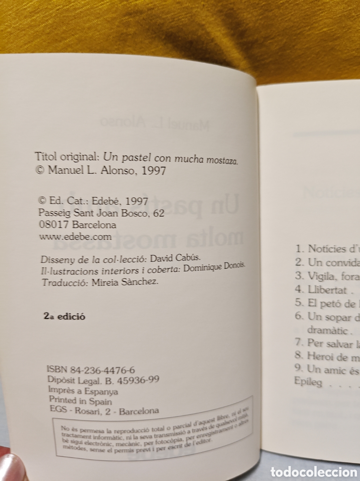 Libros de segunda mano: Un pastis amb molta mostassa, Manuel L.Alonso - Foto 3