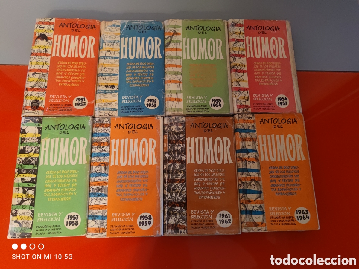 Libros de segunda mano: Lote de 8 libros antiguos &rdquo;ANTOLOG&Iacute;A DEL HUMOR&rdquo;(a&ntilde;os 50 y 60) Editorial Aguilar