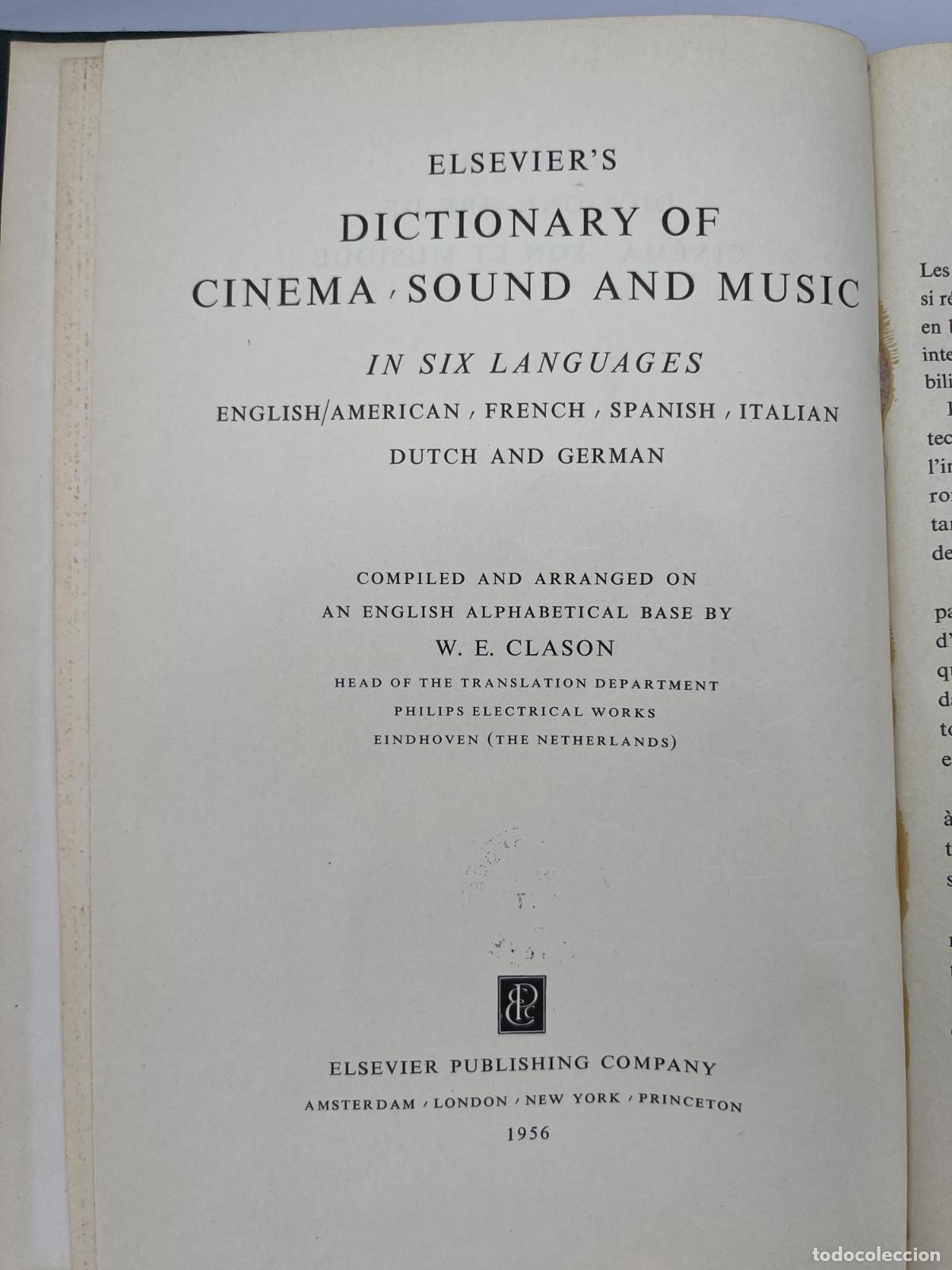 Libros de segunda mano: Dictionary of Cinema, Sound and Music in six languages - W. E. Clason
