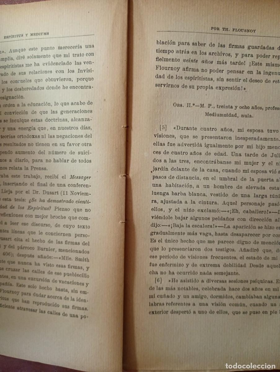 Libros de segunda mano: ESPIRITUS Y MEDIUMS. TOMO I. TH. FLOURNOY - Foto 6