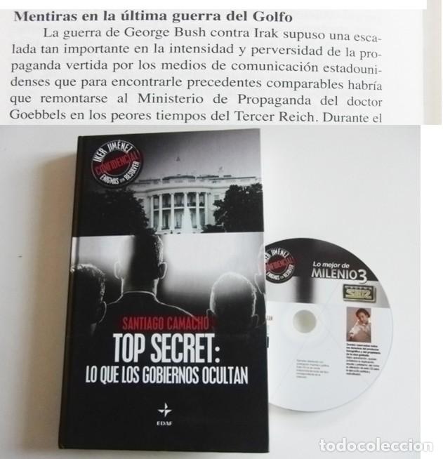 Libros de segunda mano: TOP SECRET LO QUE LOS GOBIERNOS OCULTAN LIBRO CD SANTIAGO CAMACHO GUERRA IRAK CIA MED DE MUERTE EDAF