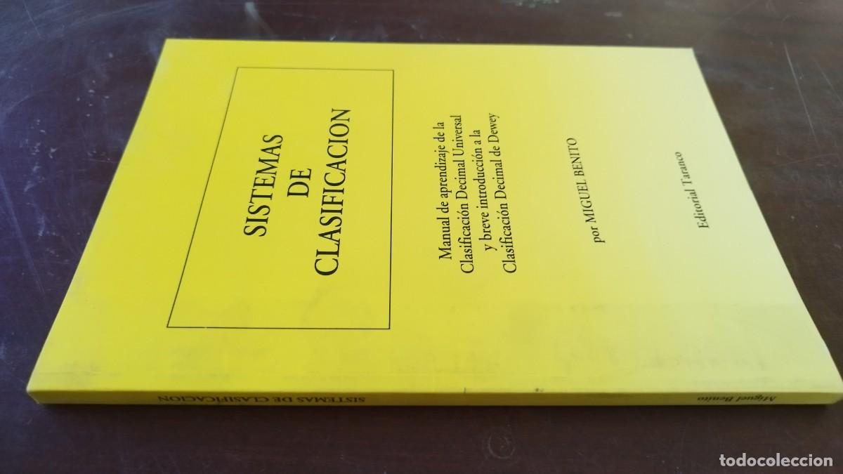 Libros de segunda mano: SISTEMAS DE CLASIFICACION / MIGUEL BENITO / CJA603-GV-2 / TARANCO / BIBLIOTECAS BIBLIOTECARI