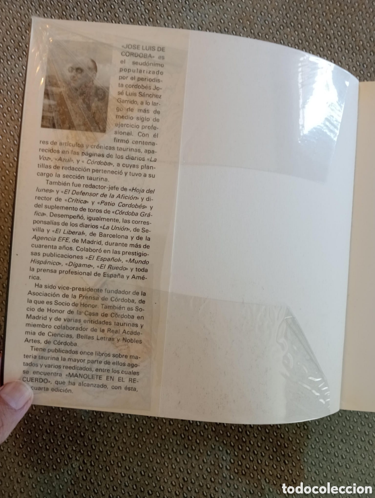Libros de segunda mano: Manolete en el recuerdo / Jos&eacute; Luis de C&oacute;rdoba - Foto 2