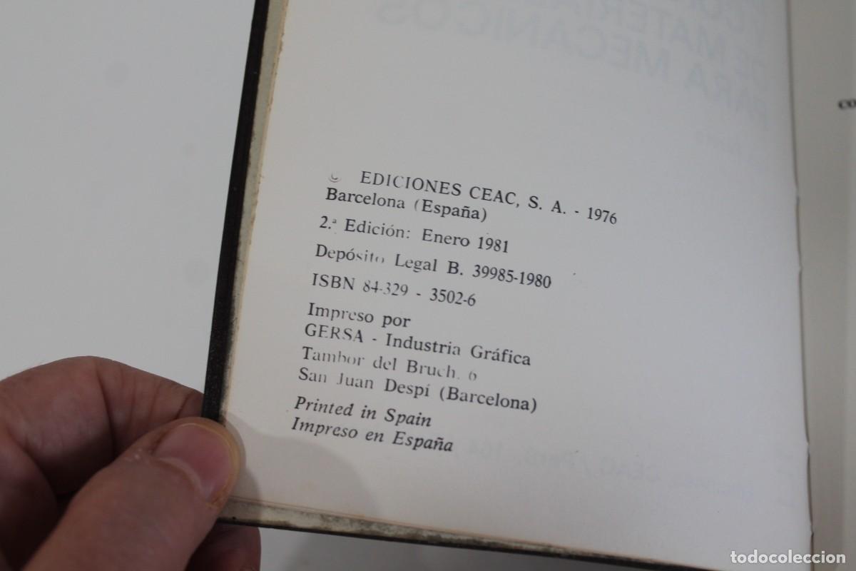 Libros de segunda mano: FORMULARIO DE RESISTENCIA Y CONOCIMIENTO DE MATERIALES PARA MECANICOS 1981 - Foto 3