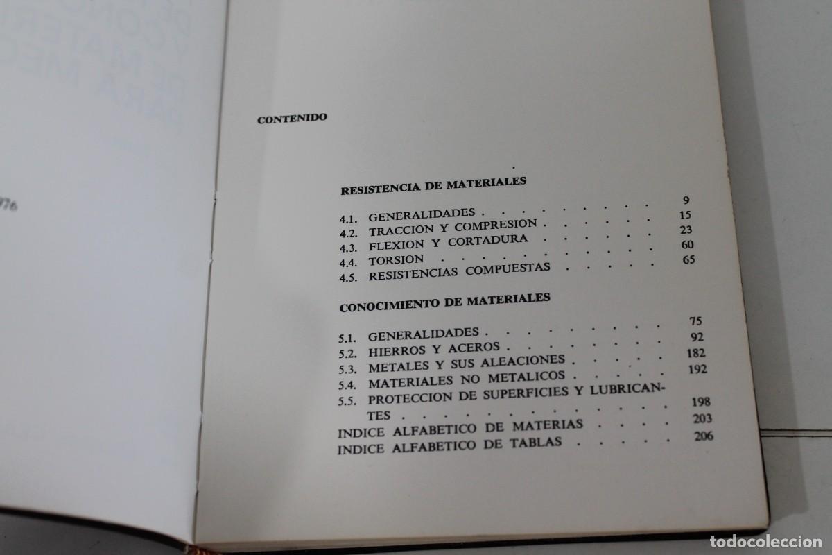 Libros de segunda mano: FORMULARIO DE RESISTENCIA Y CONOCIMIENTO DE MATERIALES PARA MECANICOS 1981 - Foto 4