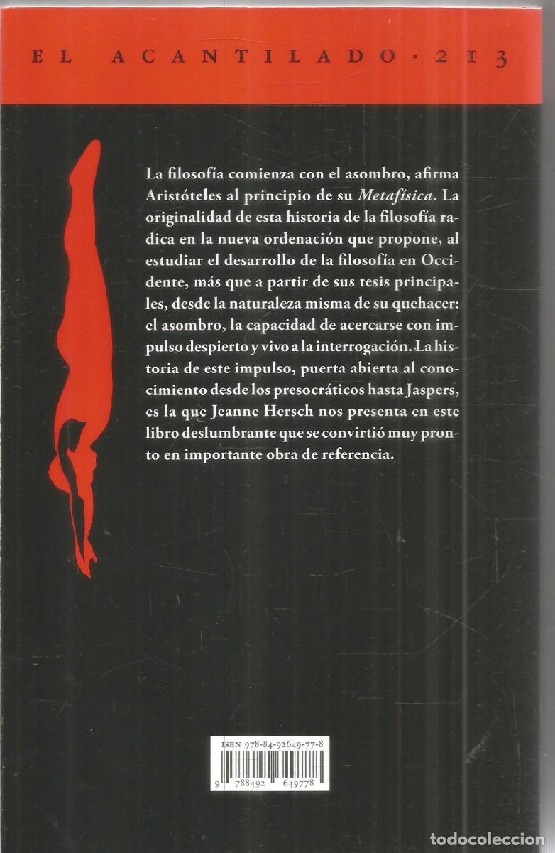 Libros de segunda mano: JEANNE HERSCH. EL GRAN ASOMBRO. ACANTILADO. - Foto 2