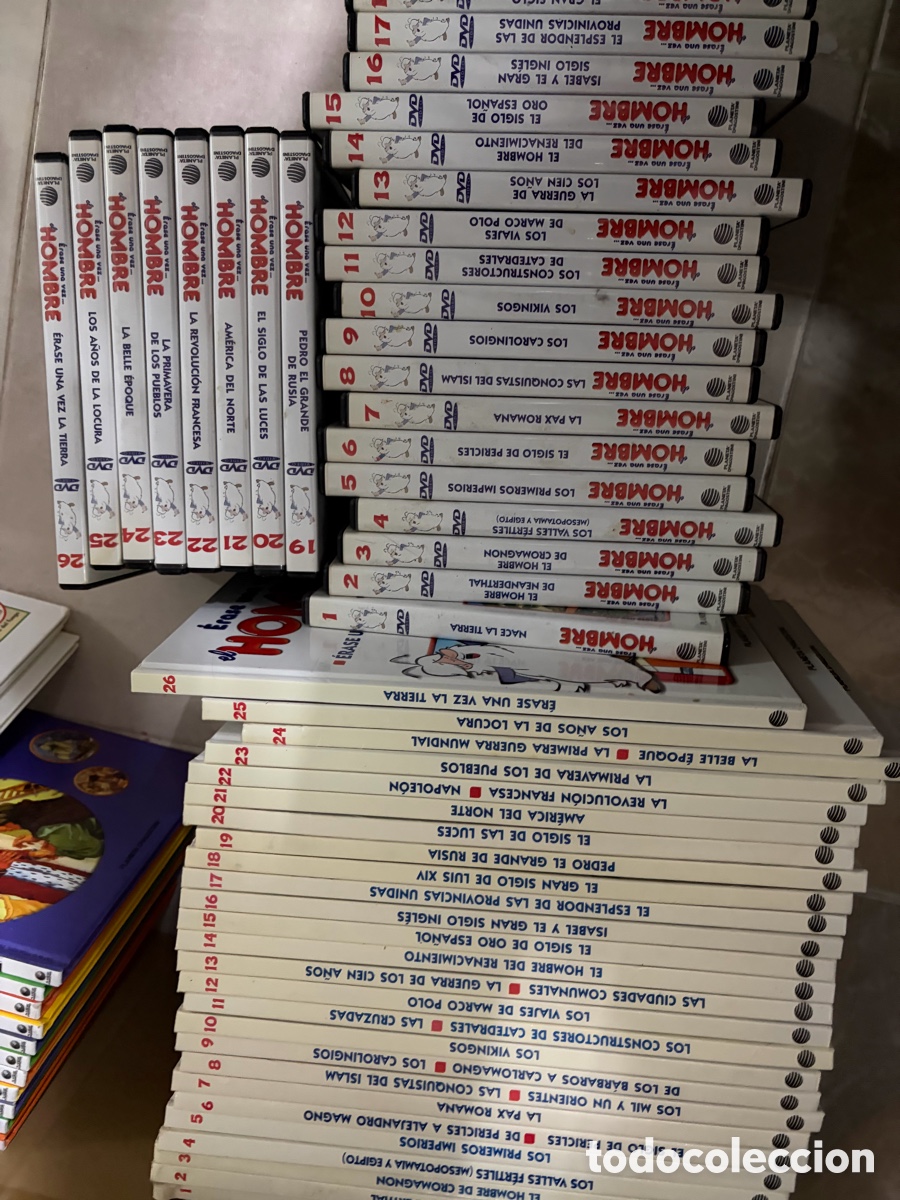 Libros de segunda mano: &Eacute;rase una vez el hombre, 26 libros y 25 DVD