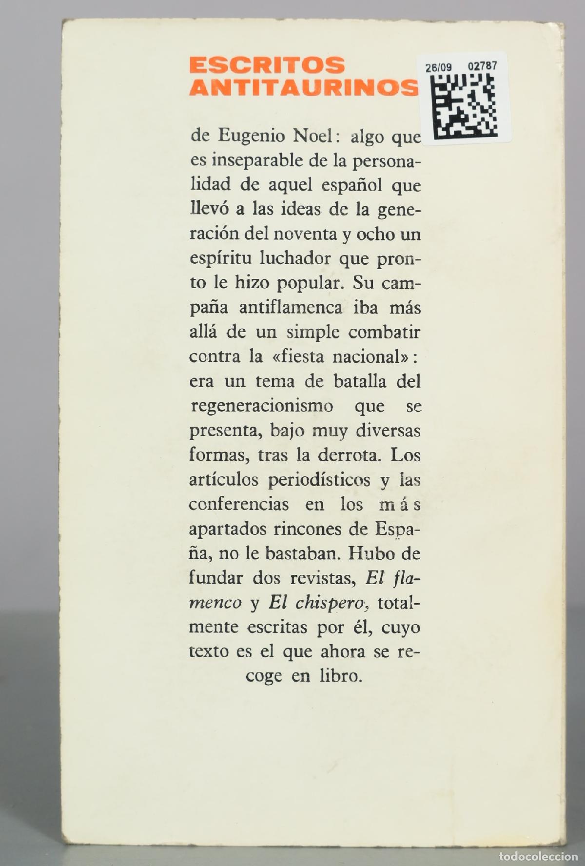 Libros de segunda mano: Escritos Antitaurinos - Eugenio Noel - Temas de Espa&ntilde;a - Foto 2