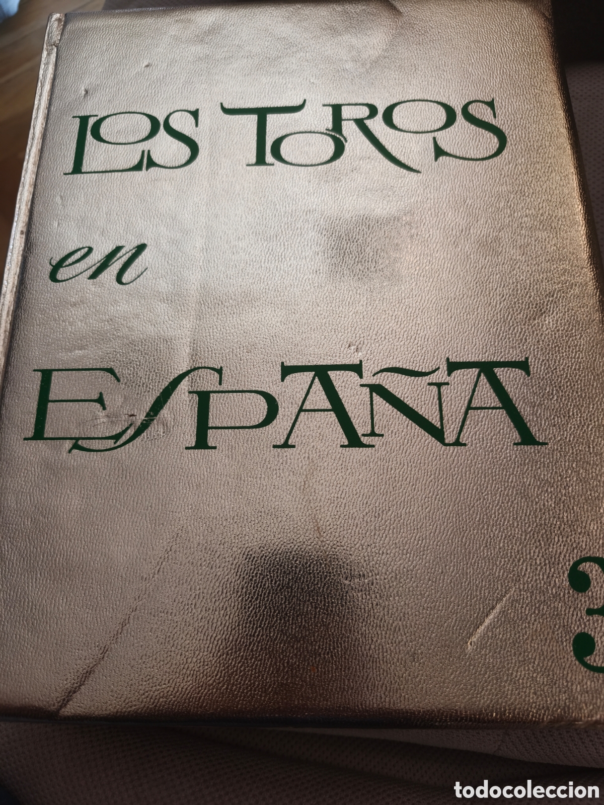 Libros de segunda mano: Los toros en Espa&ntilde;a, tres tomos encuadernado en dorado , 1969