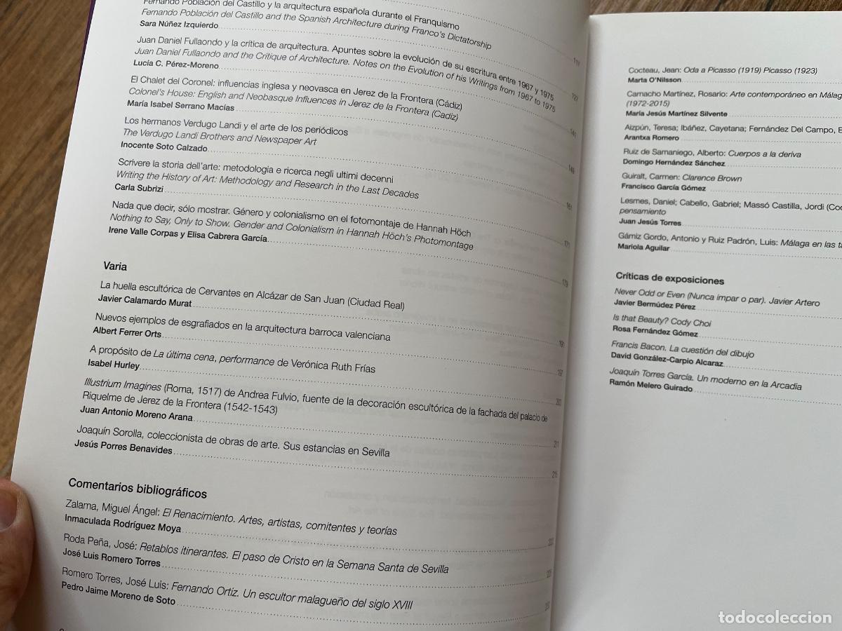 Libros de segunda mano: BOLET&Iacute;N DE ARTE 38 - a&ntilde;o 2017 UNIVERSIDAD DE M&Aacute;LAGA - Foto 5
