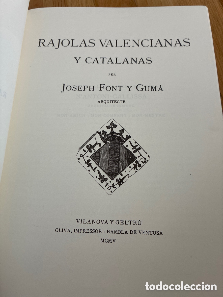 Libros de segunda mano: Rajolas valencianas y catalanas. Joseph Font y Gum&aacute;. Facs&iacute;mil - Foto 6