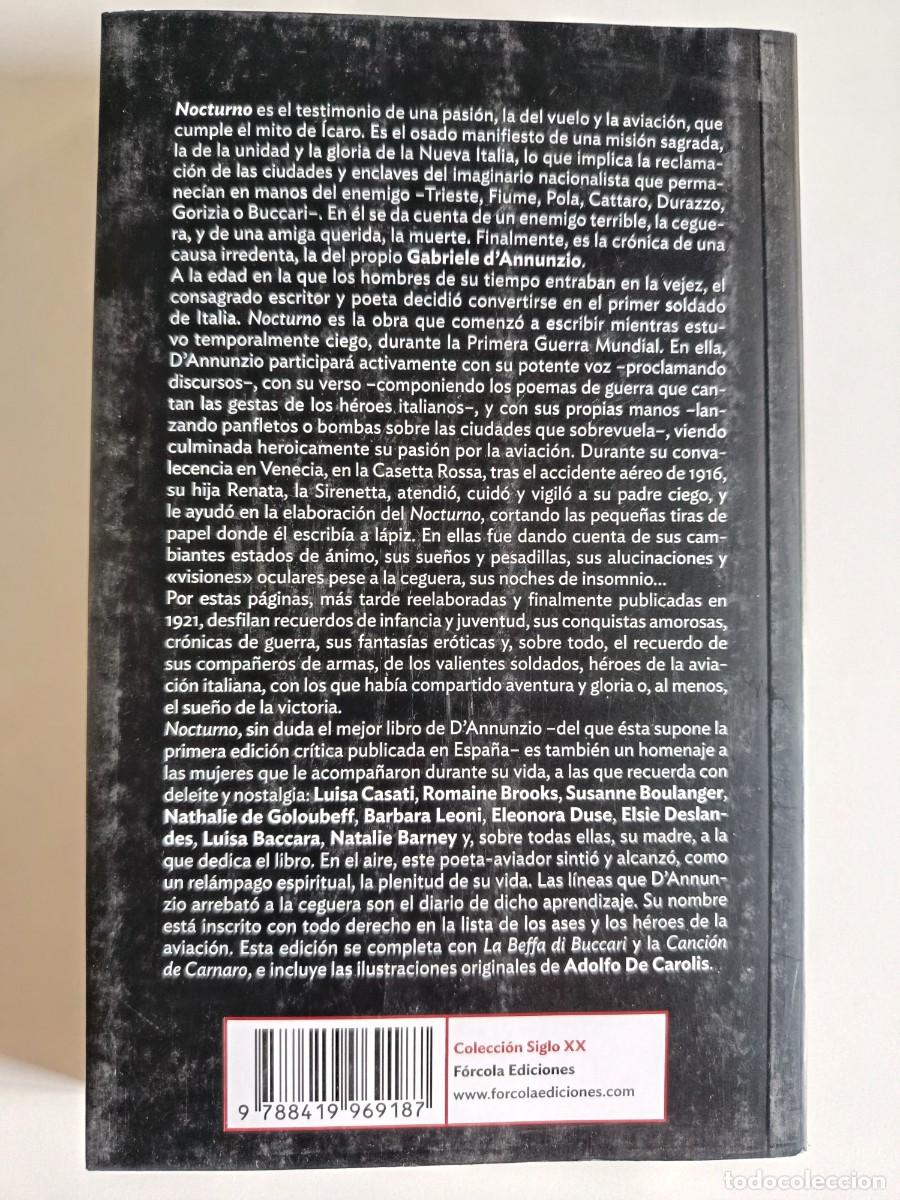 Libros de segunda mano: NOCTURNO. GABRIELE D`ANNUNZIO. F&Oacute;RCOLA. 2025 - Foto 2