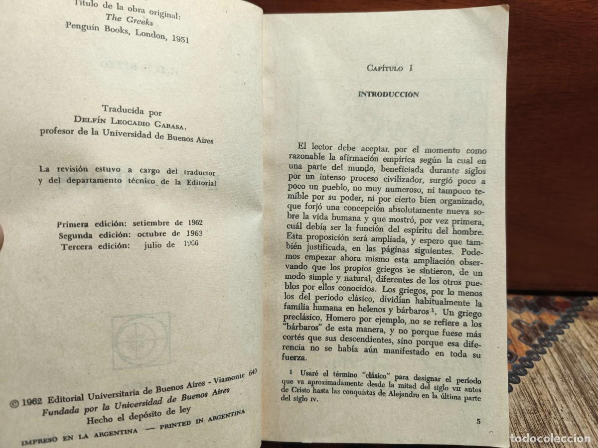 Libros de segunda mano: H. D. F. KITTO &ndash; LOS GRIEGOS - EUDEBA 1962 - Foto 2