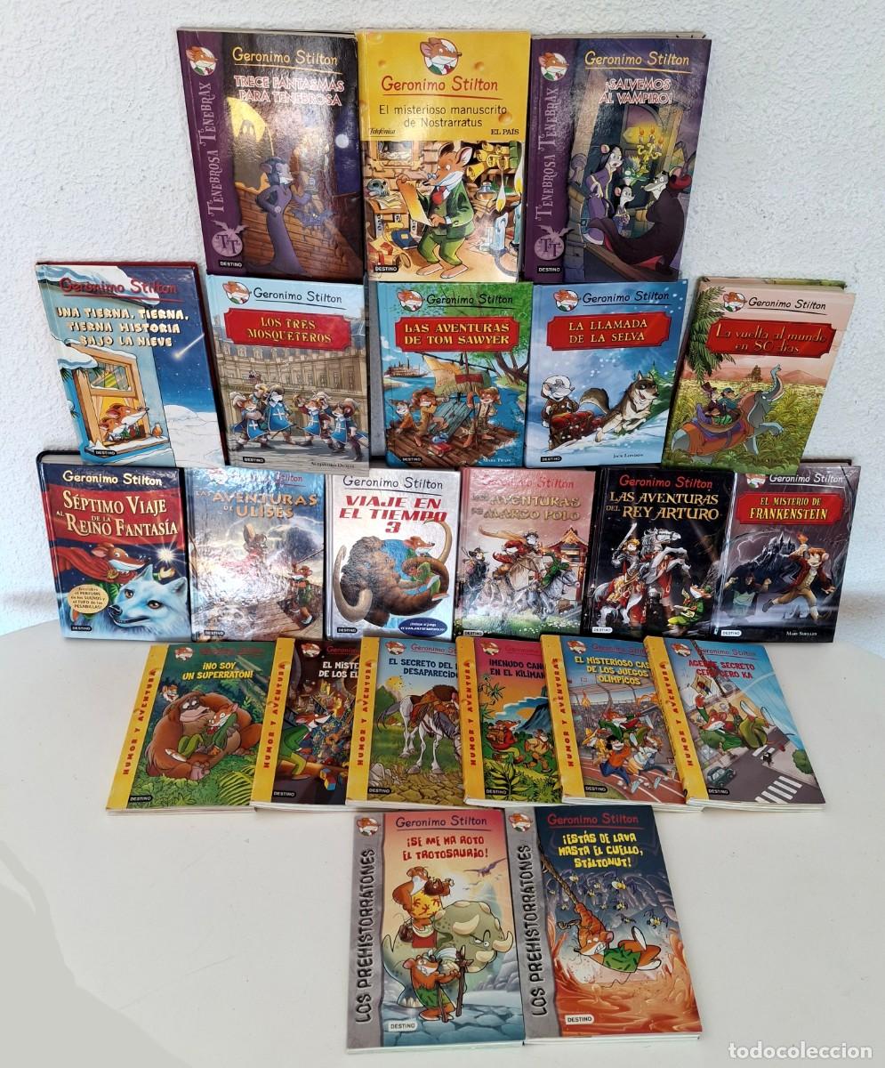 Libros de segunda mano: Gran Lote 22 libros cuentos Ger&oacute;nimo Stilton varias ediciones y colecciones ver fotos