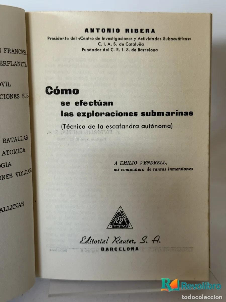 Libros de segunda mano: como se efect&uacute;an las exploraciones submarinas - Antonio Ribera - Foto 2