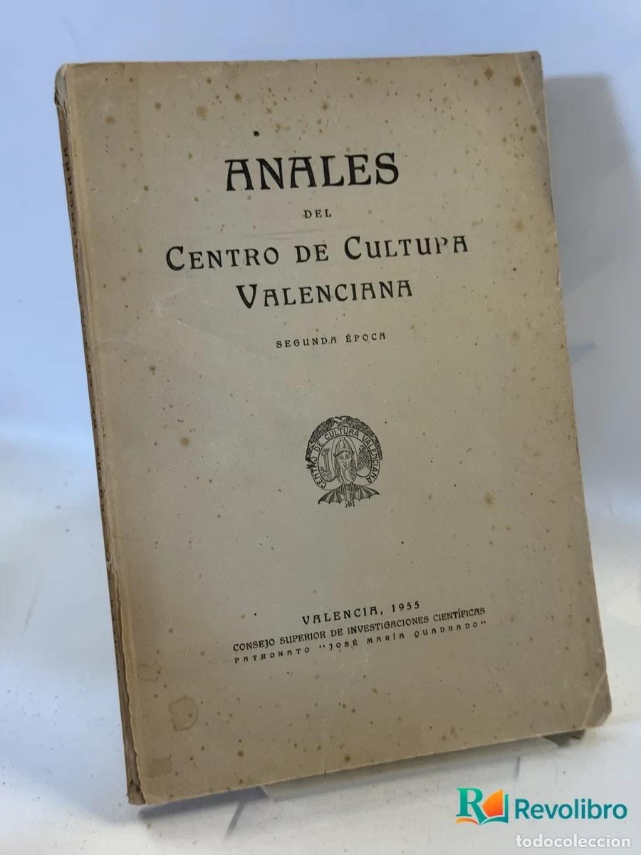 Libros de segunda mano: Anales del Centro de Cultura Valenciana - D. Vicente Genov&eacute;s Amor&oacute;s