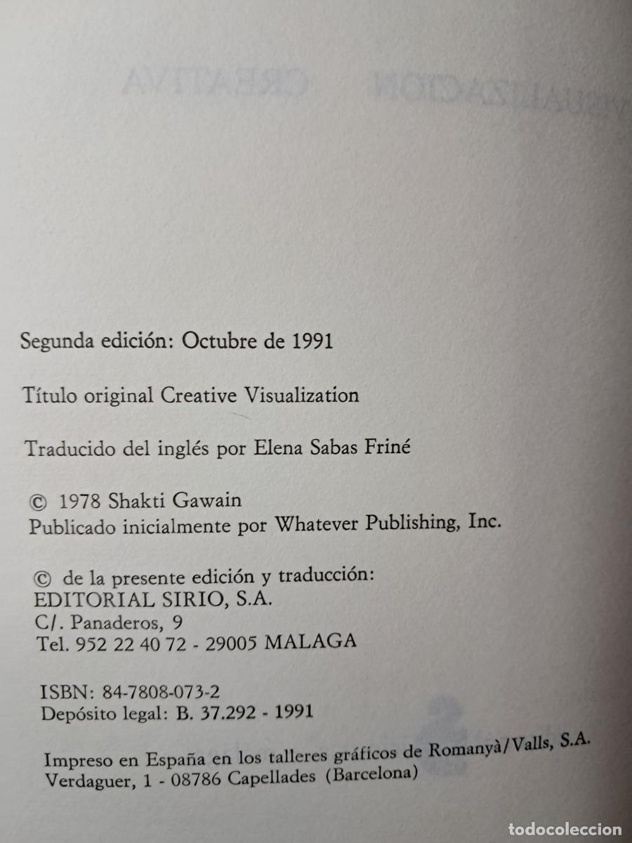 Libros de segunda mano: VISUALIZACION CREATIVA - SHAKTI GAWAIN - Foto 2