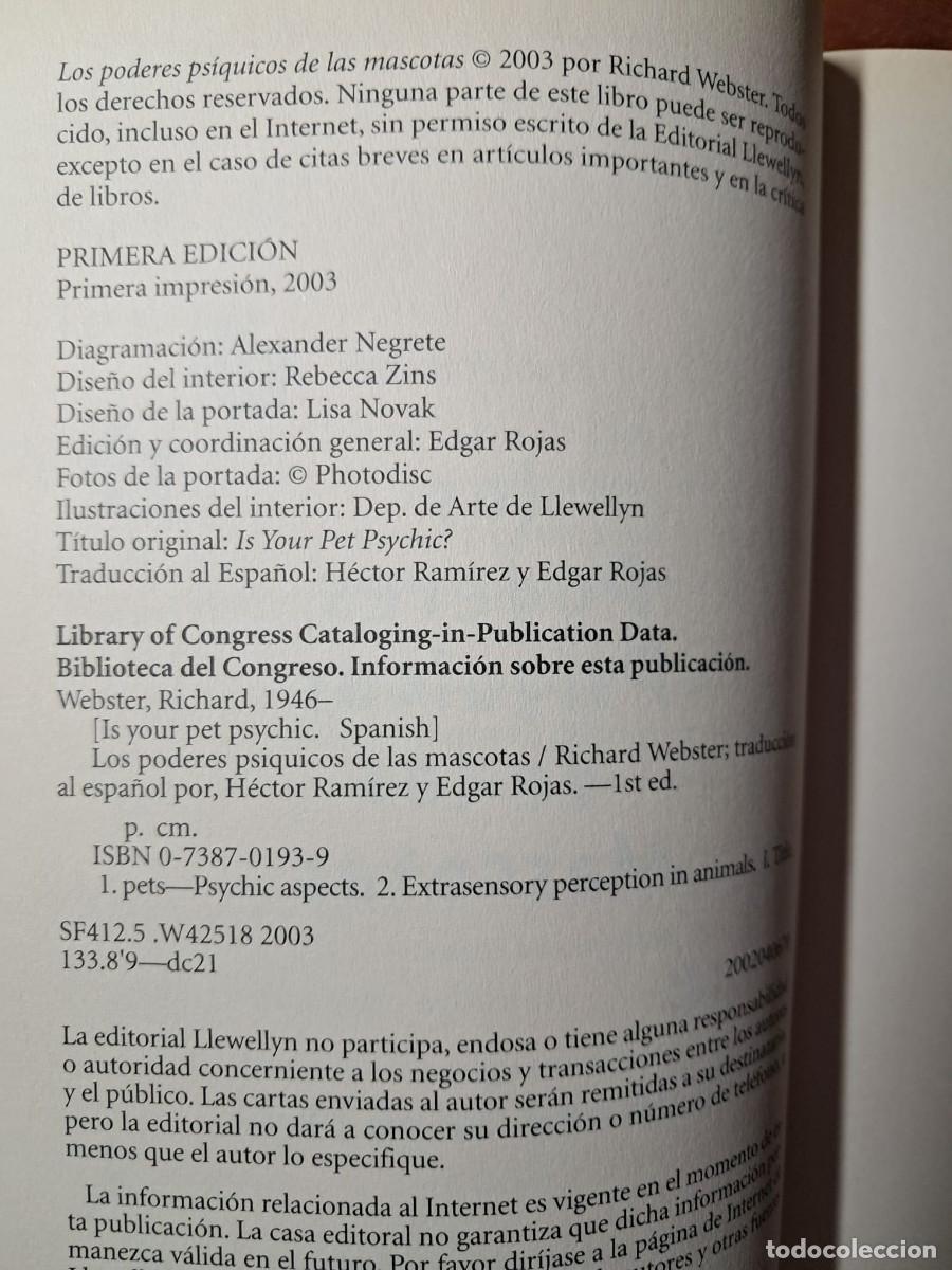 Libros de segunda mano: LOS PODERES PSIQUICOS DE LAS MASCOTAS - RICHARD WEBSTER - Foto 4