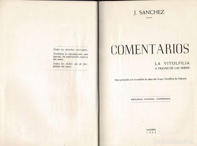 Libros de segunda mano: J. S&aacute;nchez - Comentarios. La Vitolfilia a trav&eacute;s de las series - Foto 3