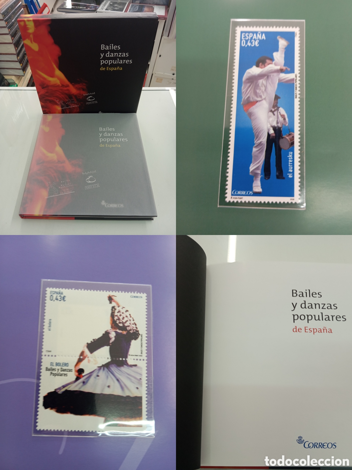 Libros de segunda mano: BAILES Y DANZAS POPULARES DE ESPA&Ntilde;A CORREOS CON SELLOS COMPLETO Y NUEVO CON ESTUCHE