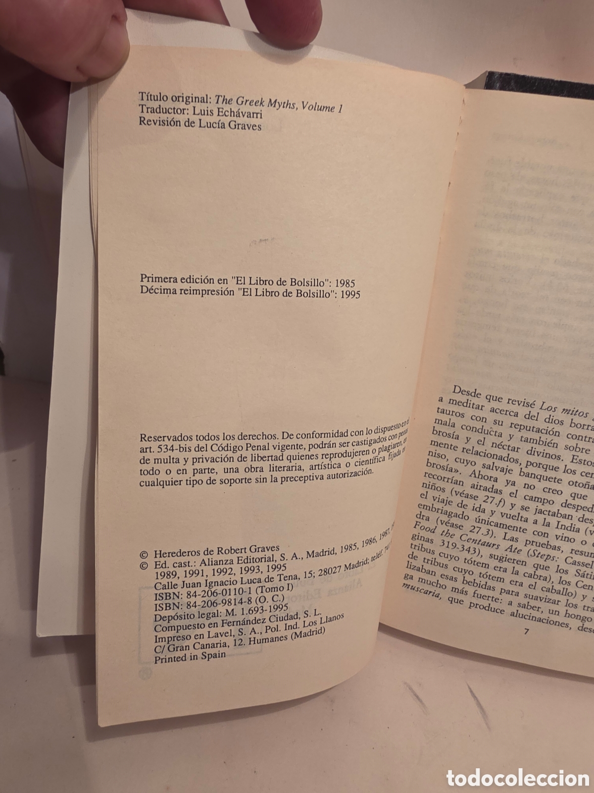 Libros de segunda mano: LOS MITOS GRIEGOS. ROBERT GRAVES. 1995. 2 TOMOS. - Foto 3