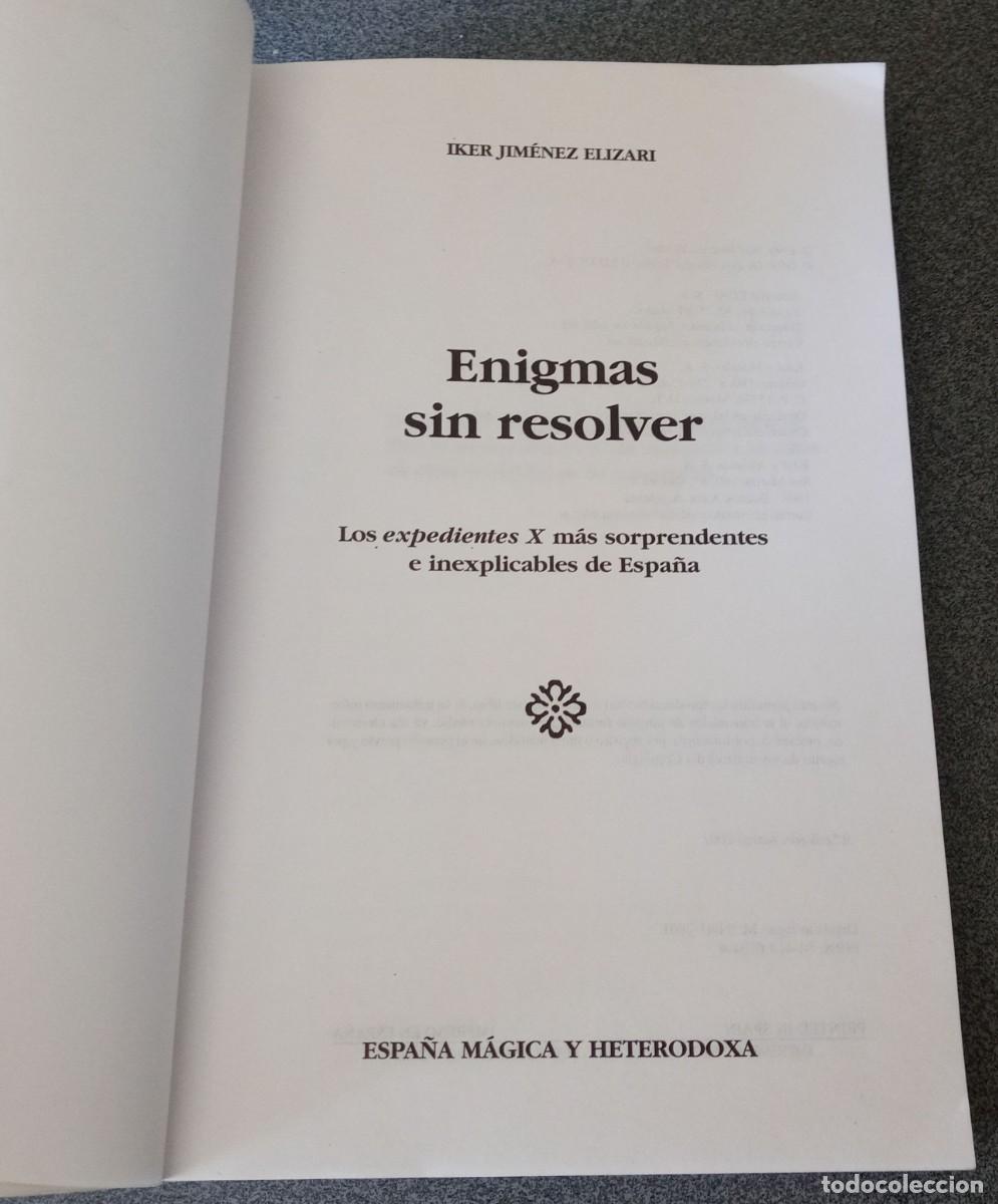Libros de segunda mano: Enigmas Sin Resolver Iker Jim&eacute;nez - Foto 3
