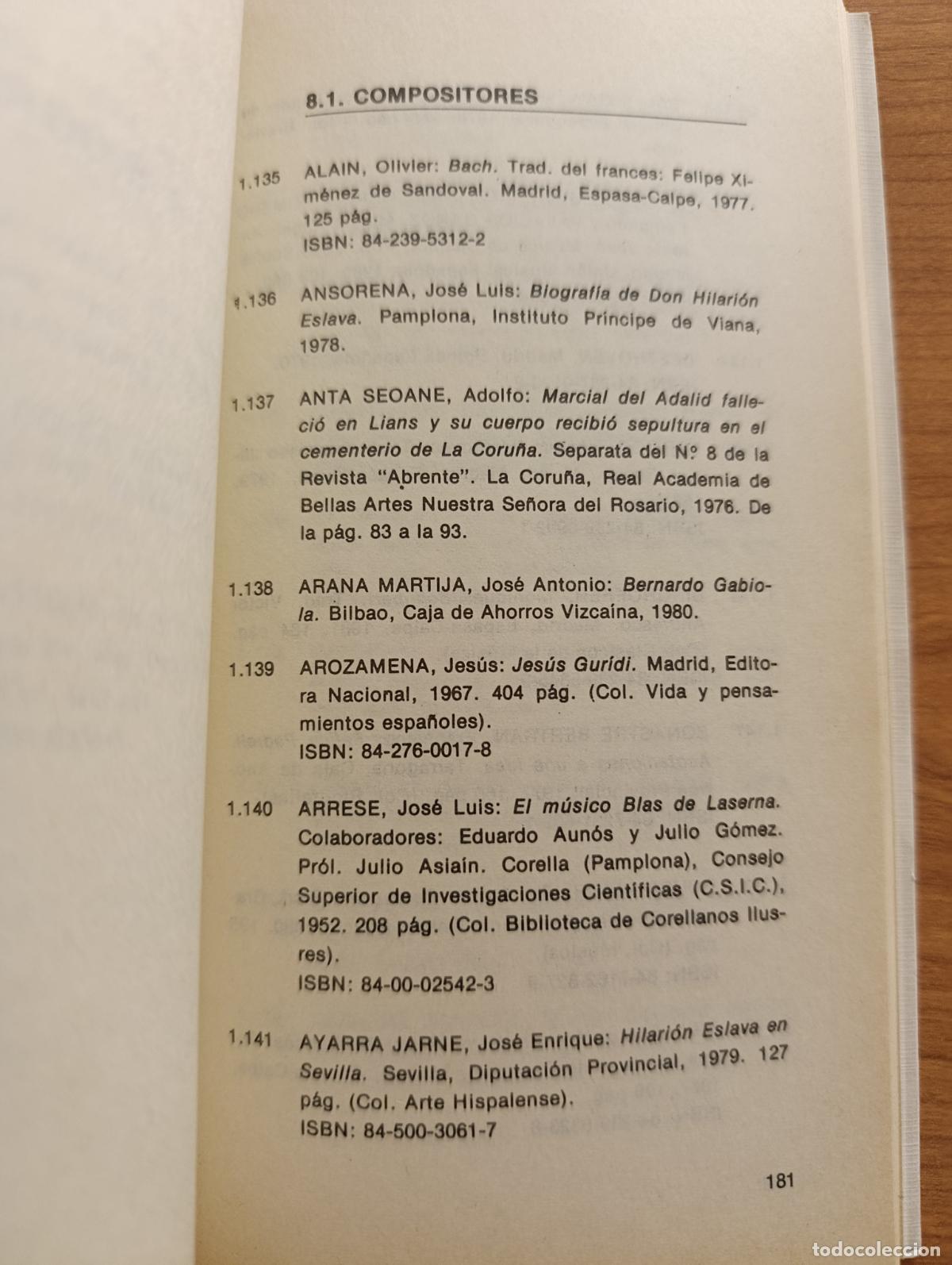 Libros de segunda mano: LIBROS DE M&Uacute;SICA. INSTITUTO NACIONAL DEL LIBRO ESPA&Ntilde;OL. CAT&Aacute;LOGO. 1981 - Foto 3