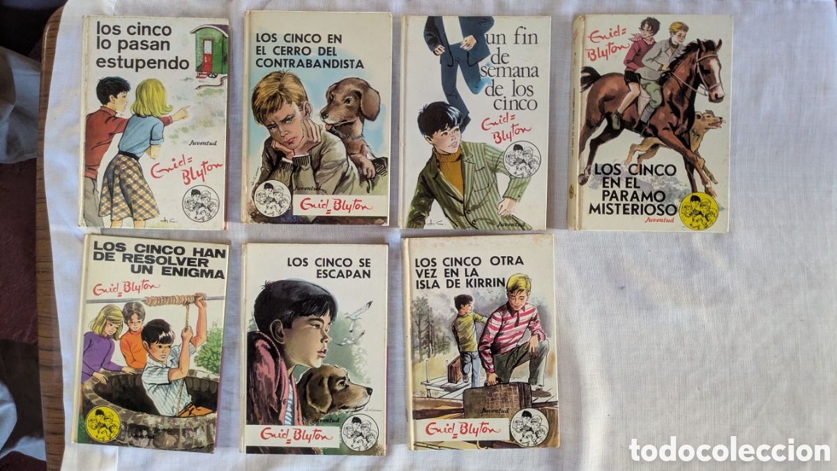Libros de segunda mano: Enid Blyton &ndash; Lote 7 libros Los Cinco &ndash; Editorial Juventud &ndash; Tapa dura &ndash; Vintage