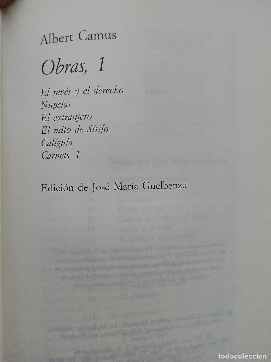 Libros de segunda mano: Albert Camus: Obras 1 (Alianza Editorial. 1996) - Foto 3
