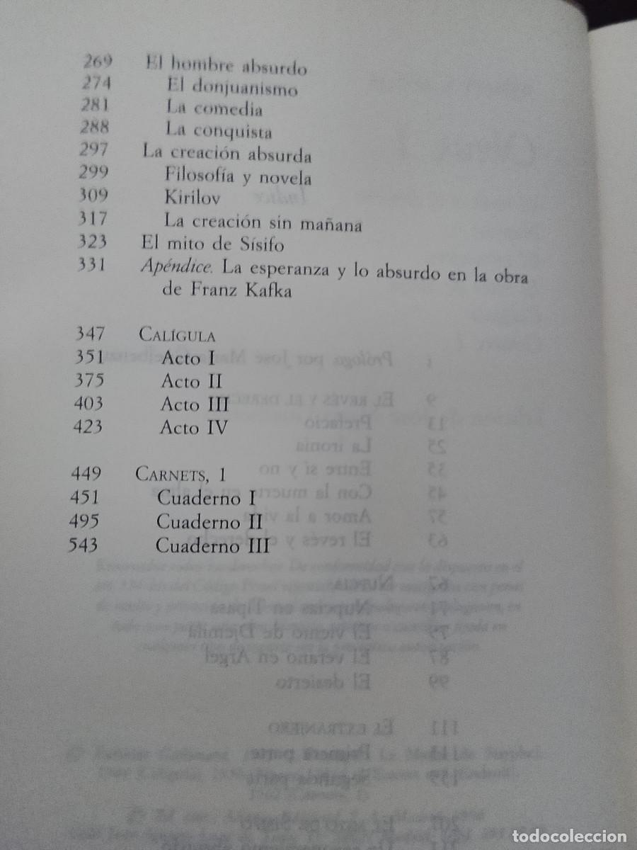 Libros de segunda mano: Albert Camus: Obras 1 (Alianza Editorial. 1996) - Foto 5