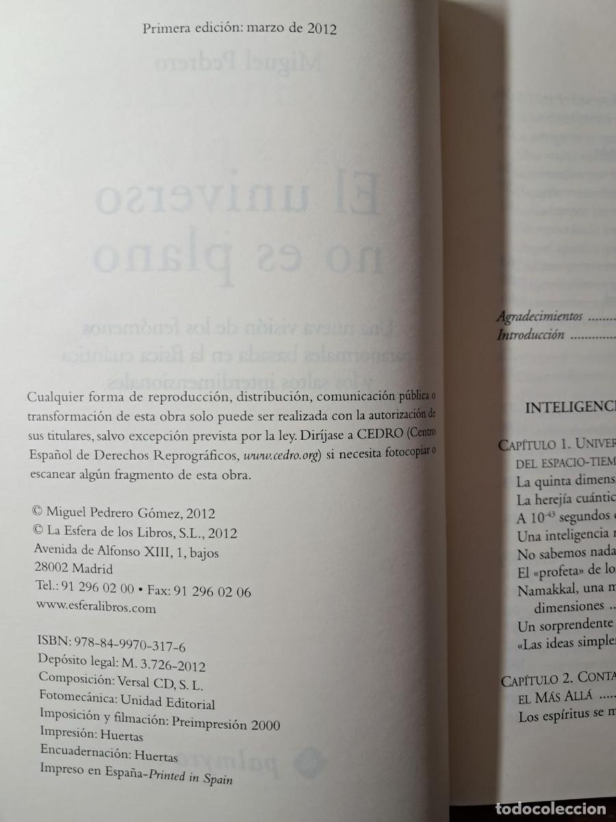 Libros de segunda mano: EL UNIVERSO NO ES PLANO - MIGUEL PEDRERO - Foto 2