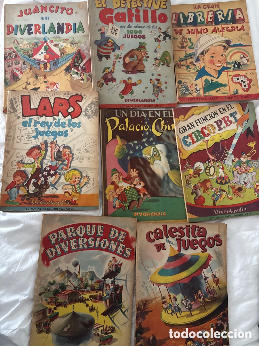 Libros de segunda mano: COLECCI&Oacute;N DIVERLANDIA &ndash; 8 LIBROS EDITORIAL ABRIL BUENOS AIRES A&Ntilde;OS 40 &ndash; LOTE