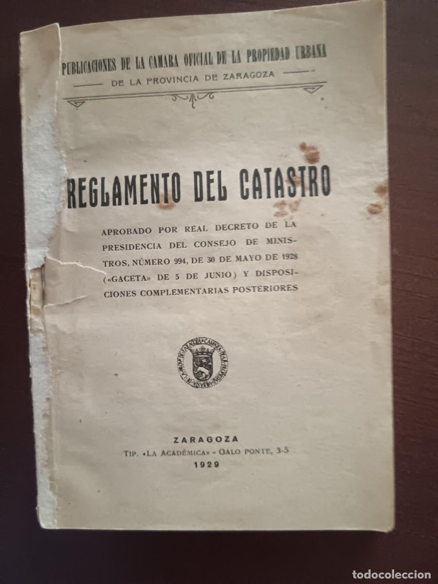 Libros de segunda mano: Libro antiguo: Reglamento del catastro 1929