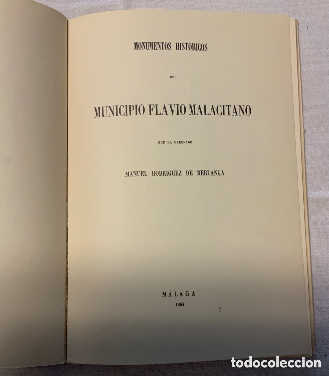 Libros de segunda mano: Lex Flavia Malacitana. Rodr&iacute;guez de Berlanga. 1969 - Foto 3