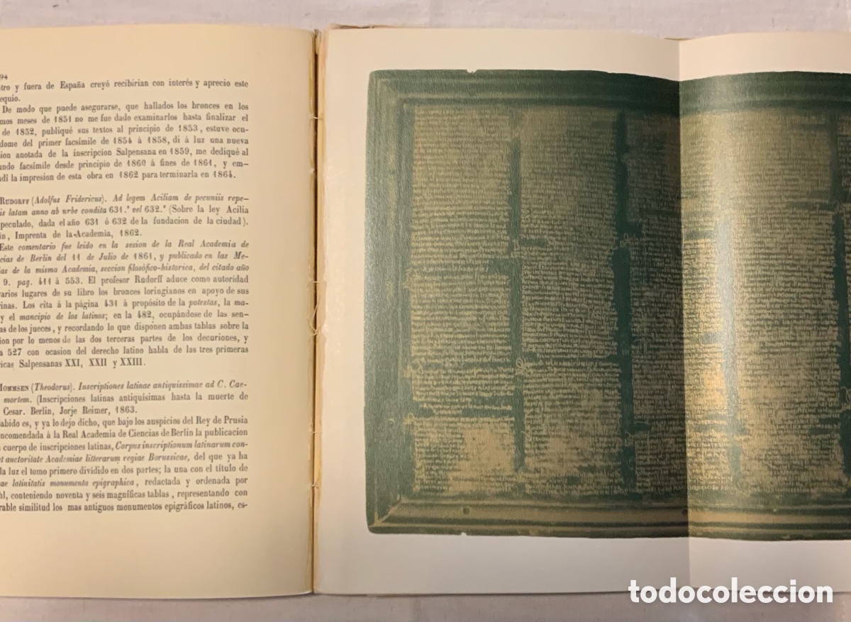 Libros de segunda mano: Lex Flavia Malacitana. Rodr&iacute;guez de Berlanga. 1969 - Foto 5